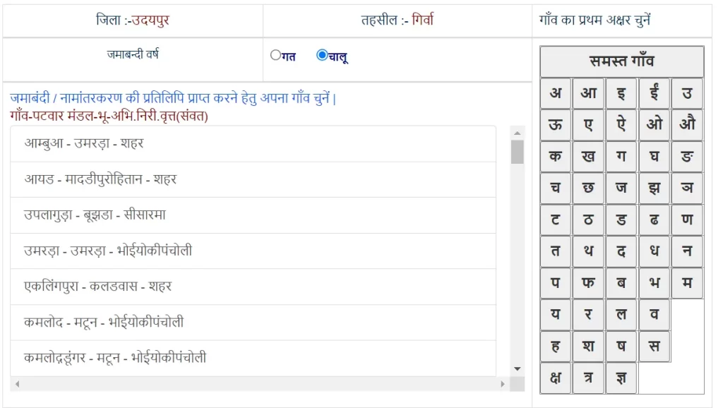 Rajasthan Land Record Online Check